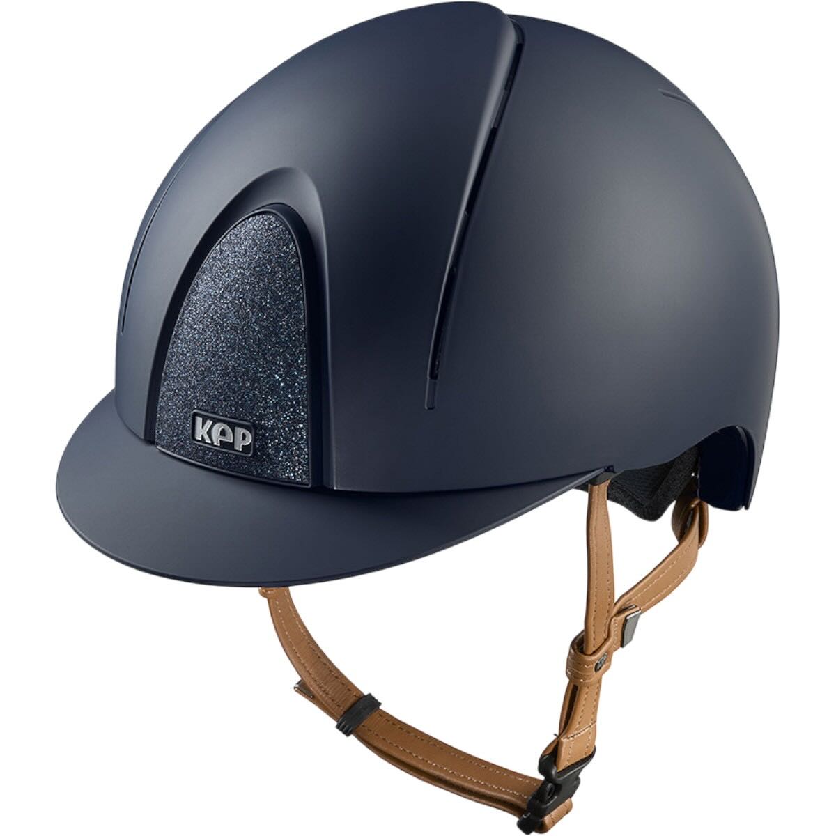 Reithelm Smart Nova Matt Star Blue mit Beigen Kinnriemen