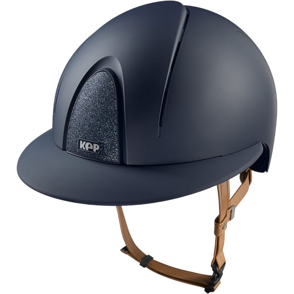 Reithelm Smart Nova Matt Polo Visier Star Black mit Beigen Kinnriemen