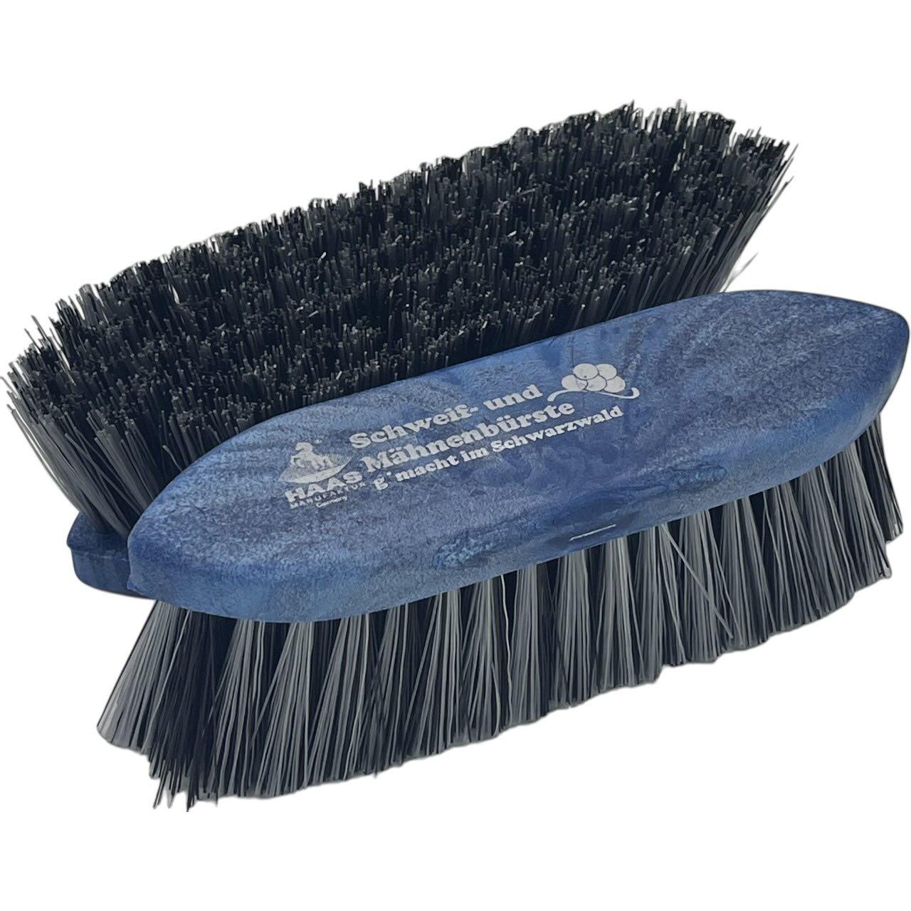 Haas Mähnenbürste klein 5cm, Blau, Produkt allein auf weißem Hintergrund.