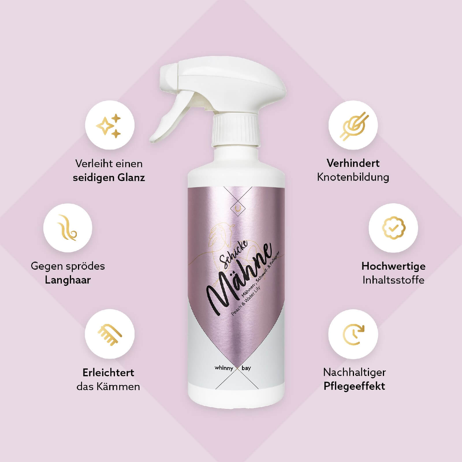 Mähnenspray Schicke Mähne Peach & Water Lily Glanzspray Schweifspray