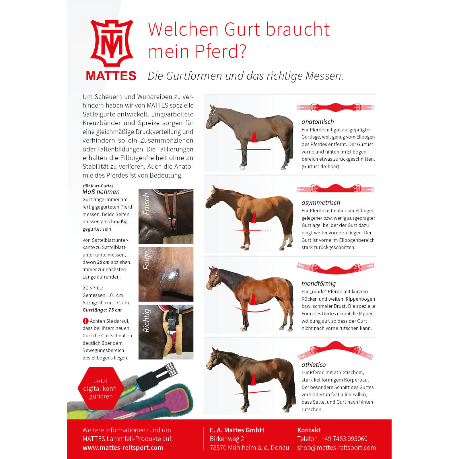 Sattelgurt Mondgurt Kurzgurt SLIM-LINE Lammfellgurt
