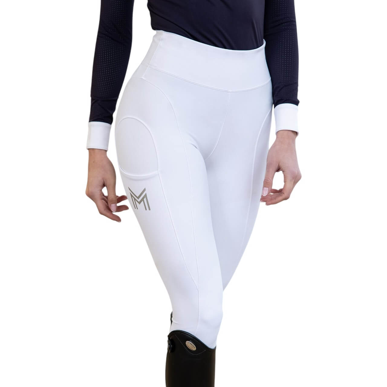 Reitleggings Damen Knee-Grip Outline Damenreitleggings