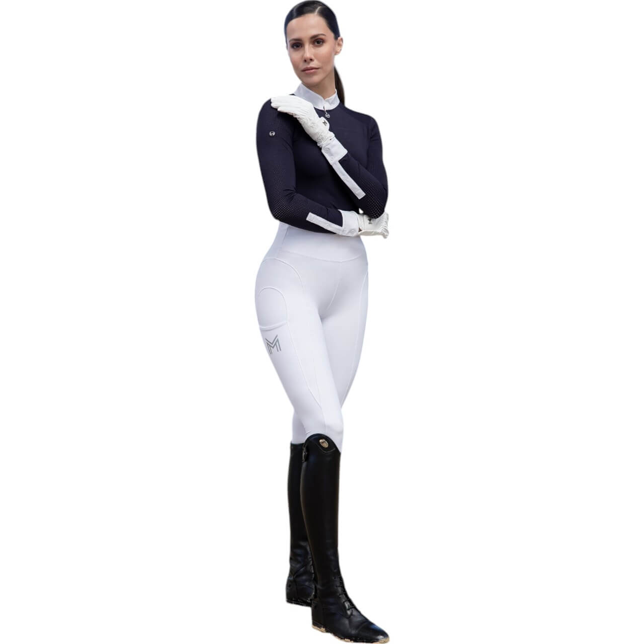 Reitleggings Damen Knee-Grip Outline Damenreitleggings