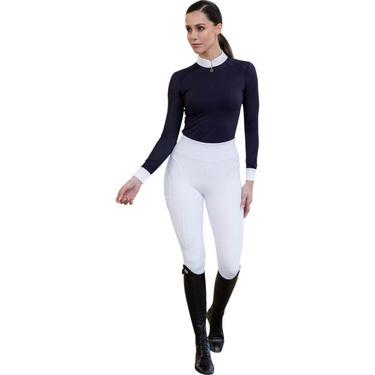 Reitleggings Damen Knee-Grip Outline Damenreitleggings