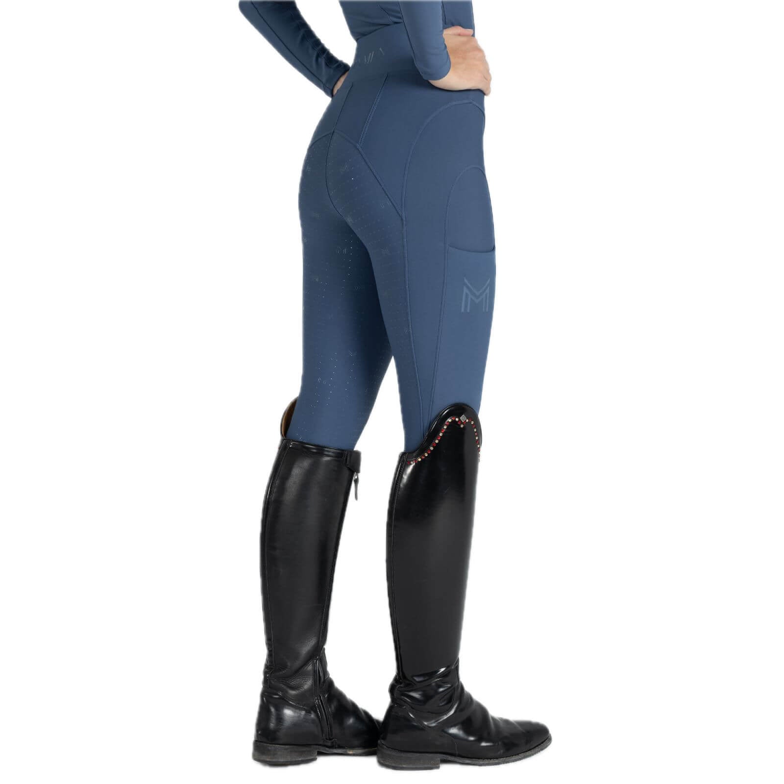 Reitleggings Damen Full-Grip Outline Damenreitleggings