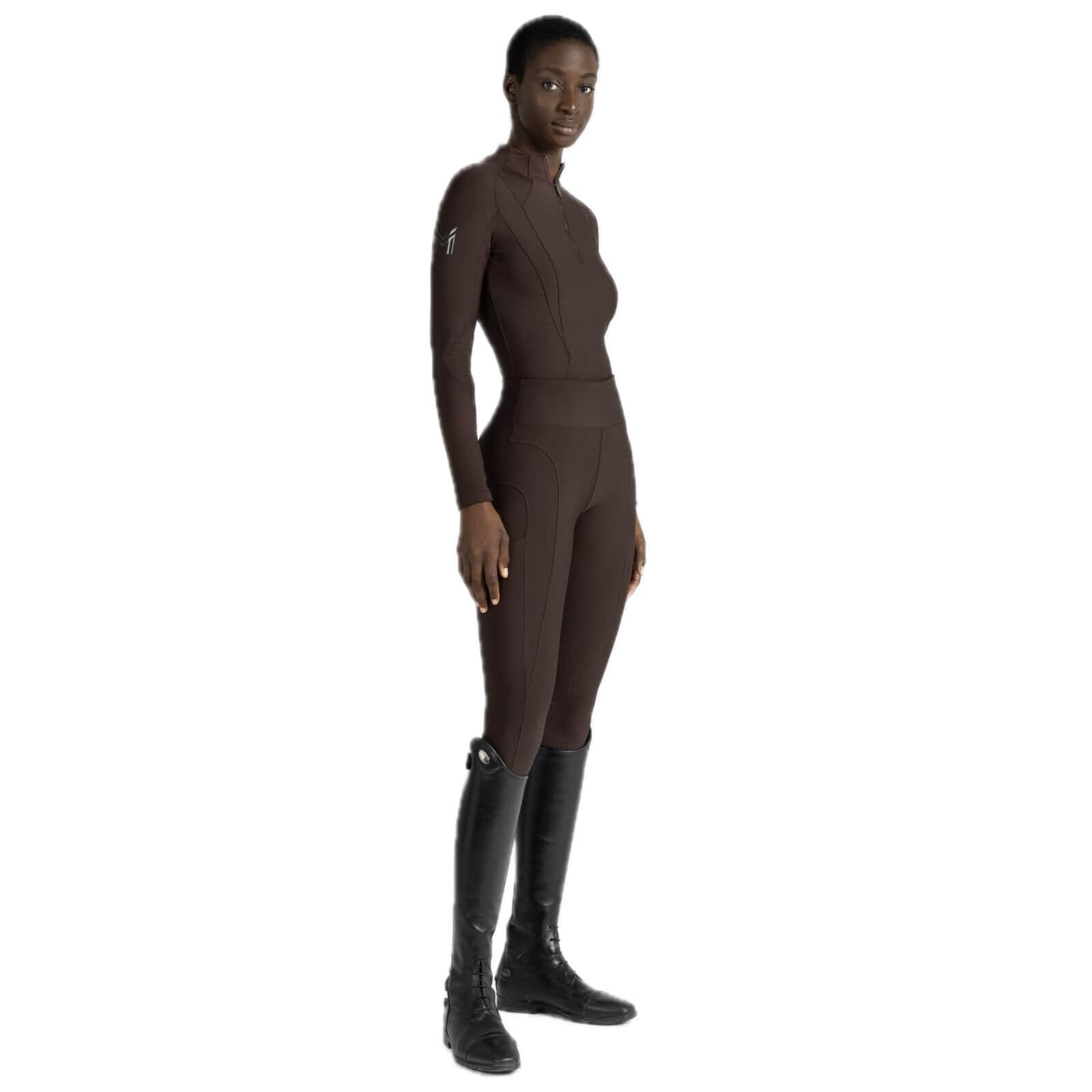 Reitleggings Damen Full-Grip Outline Damenreitleggings