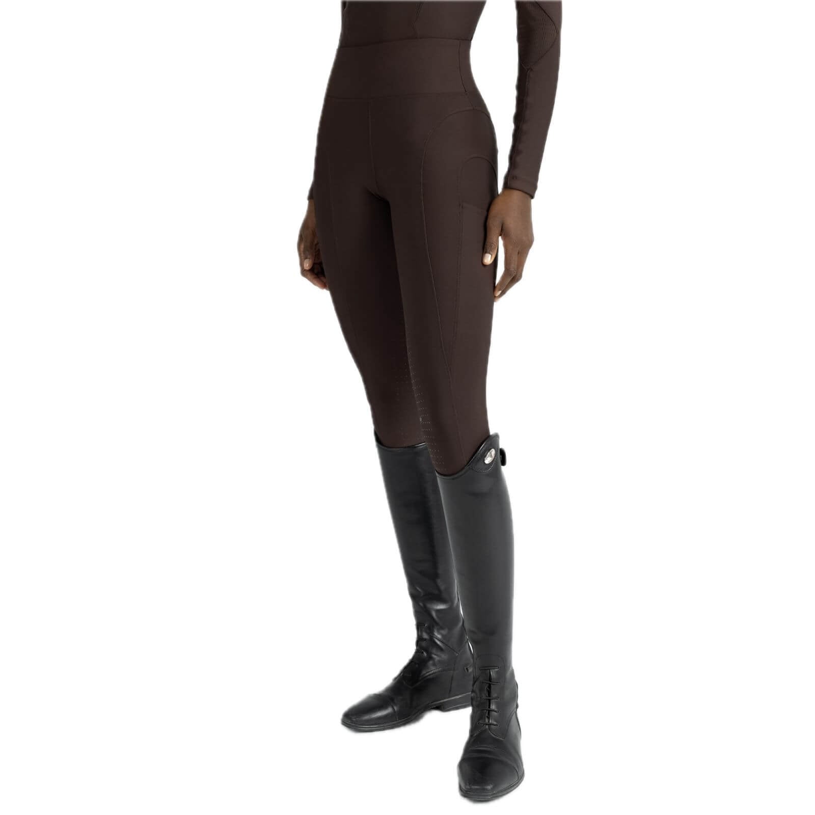 Reitleggings Damen Full-Grip Outline Damenreitleggings