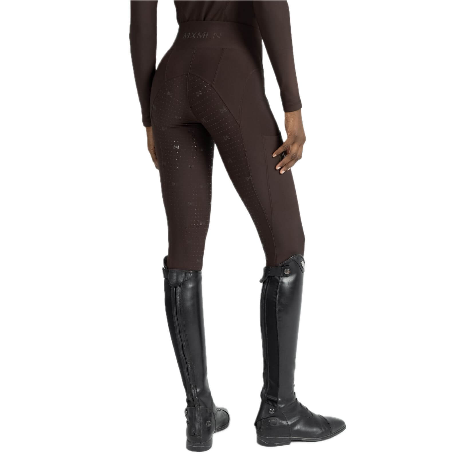 Reitleggings Damen Full-Grip Outline Damenreitleggings