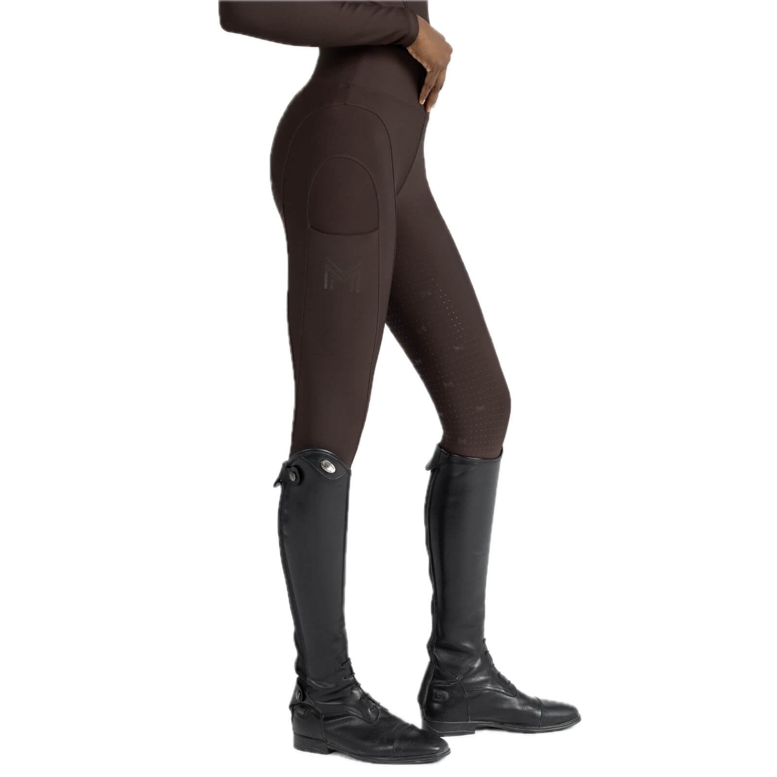 Reitleggings Damen Full-Grip Outline Damenreitleggings