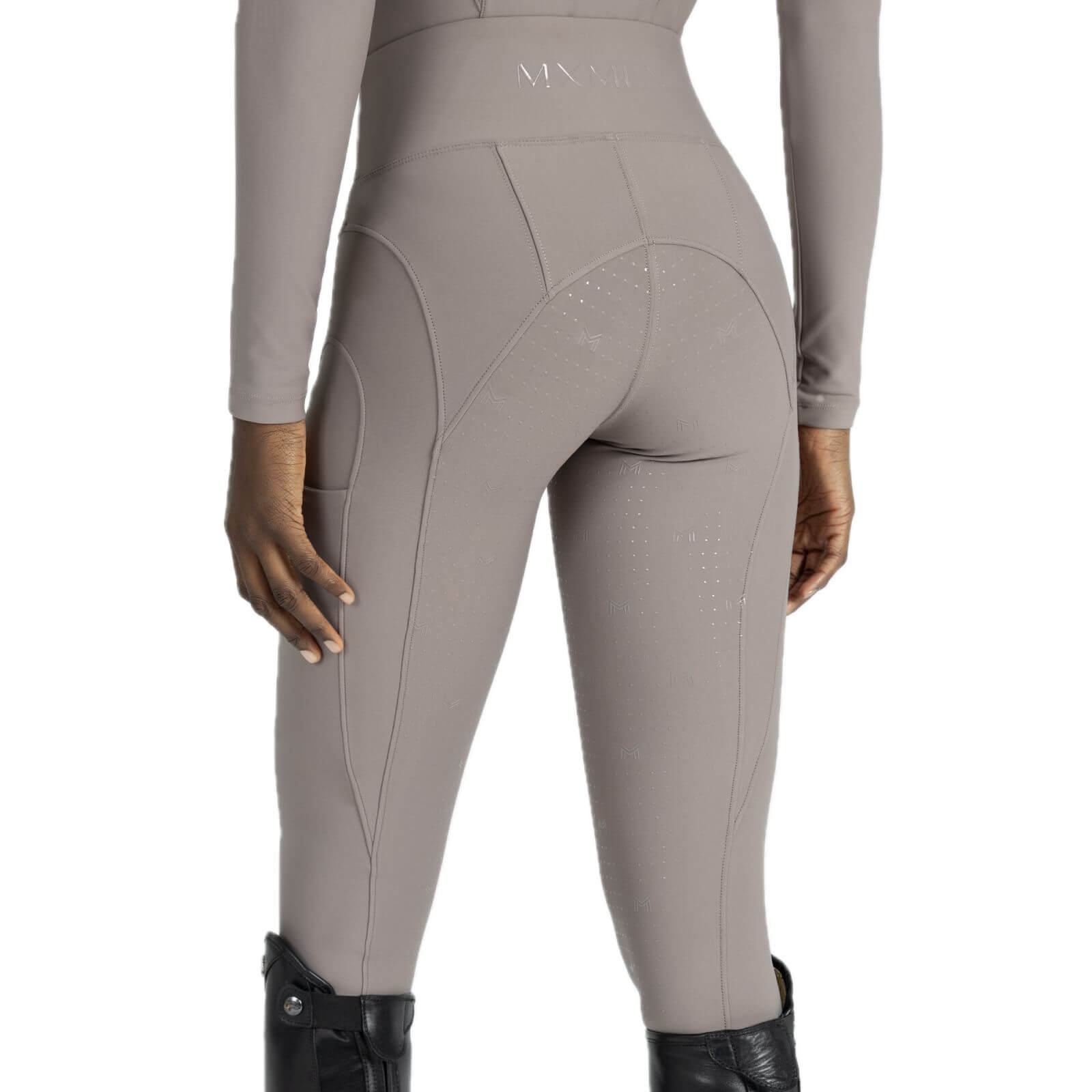 Reitleggings Damen Full-Grip Outline Damenreitleggings