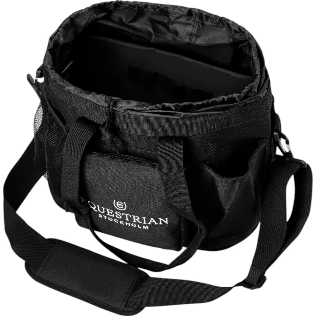 Equestrian Stockholm Putztasche Grooming Tasche, Schwarz, Produkt allein auf weißem Hintergrund.