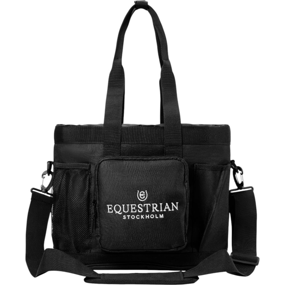 Equestrian Stockholm Putztasche Grooming Tasche, Black, Produkt allein auf weißem Hintergrund.