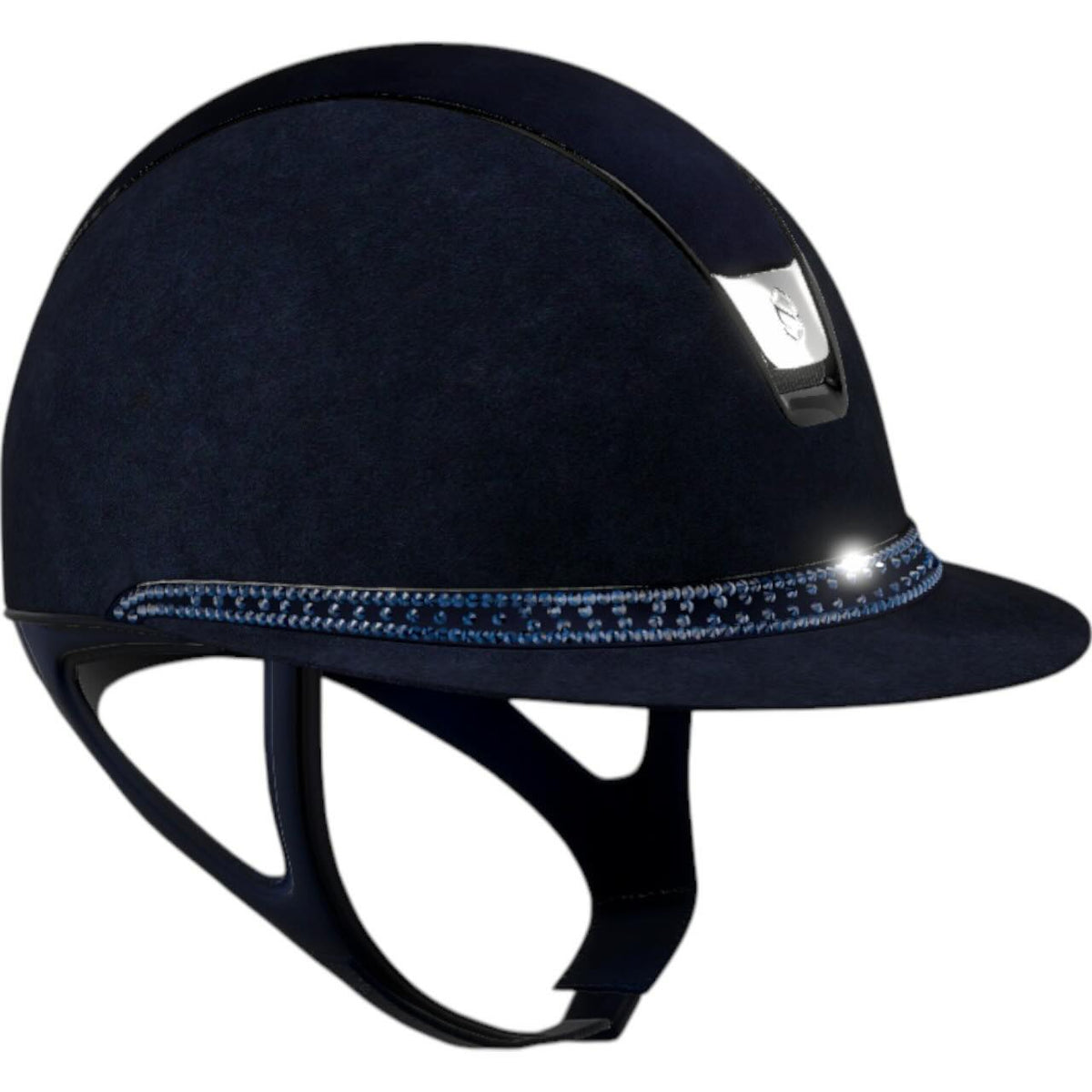 Reithelm Miss Shield 2.0 Shadowmatt Blue Alcantara Chrome Silber Tiara Blue Graphite Helm