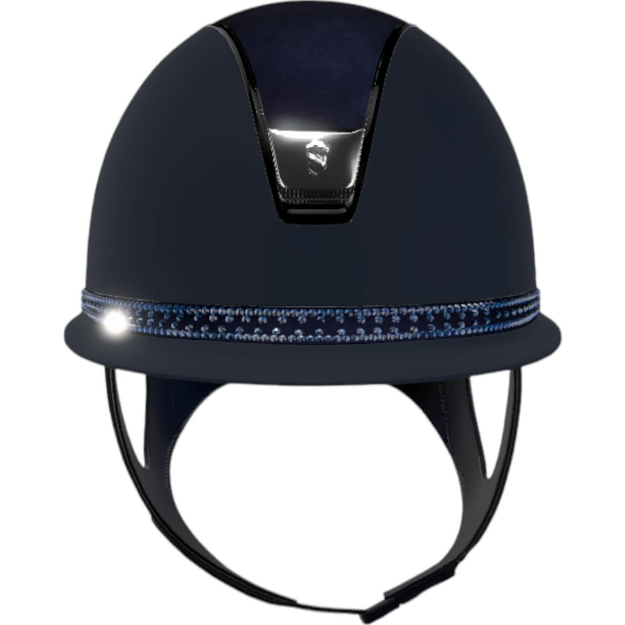 Reithelm Miss Shield 2.0 Shadowmatt Blue Alcantara Chrome Silber Tiara Blue Graphite Helm