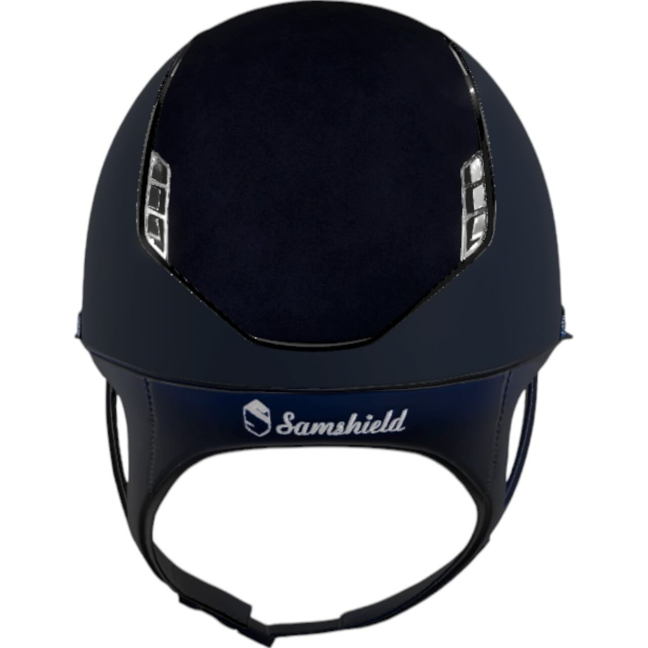 Reithelm Miss Shield 2.0 Shadowmatt Blue Alcantara Chrome Silber Tiara Blue Graphite Helm