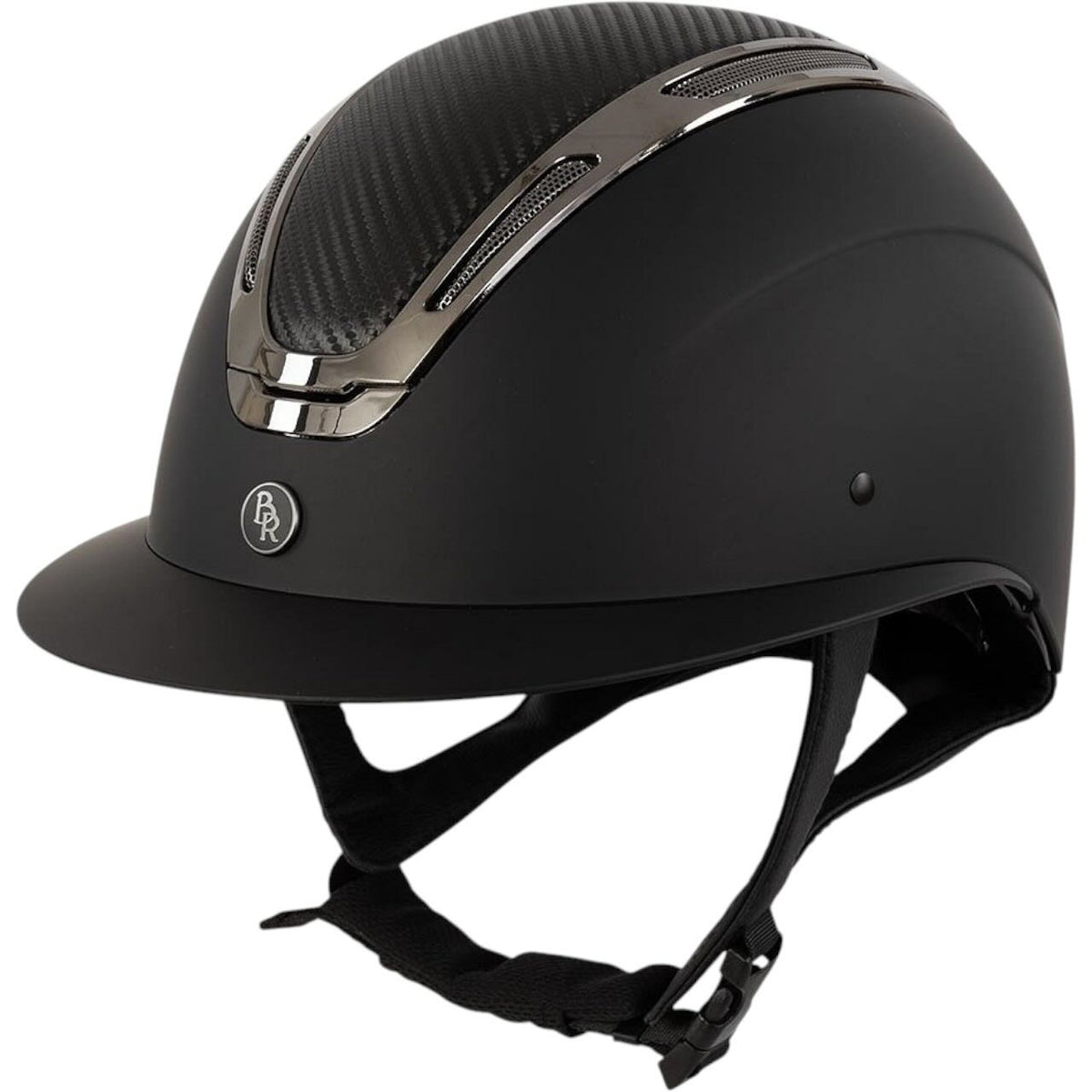 BR Reithelm Zeta Sport Helm, Gunmeta/Schwarz, Produkt allein auf weißem Hintergrund.