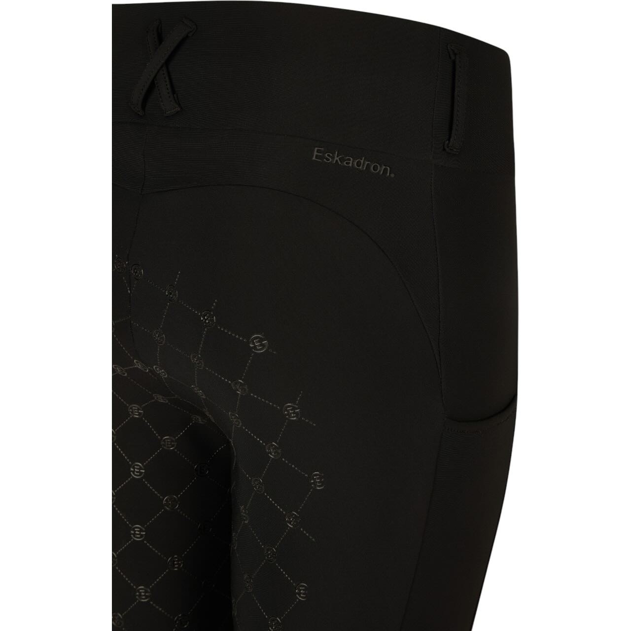 Eskadron Reitleggings Damen Full-Grip Cosy Dynamic 2025 Leggings, Schwarz, Detailaufnahme der Hose.