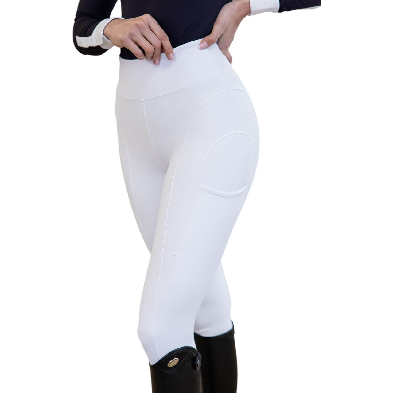 Reitleggings Damen Full-Grip Outline Damenreitleggings