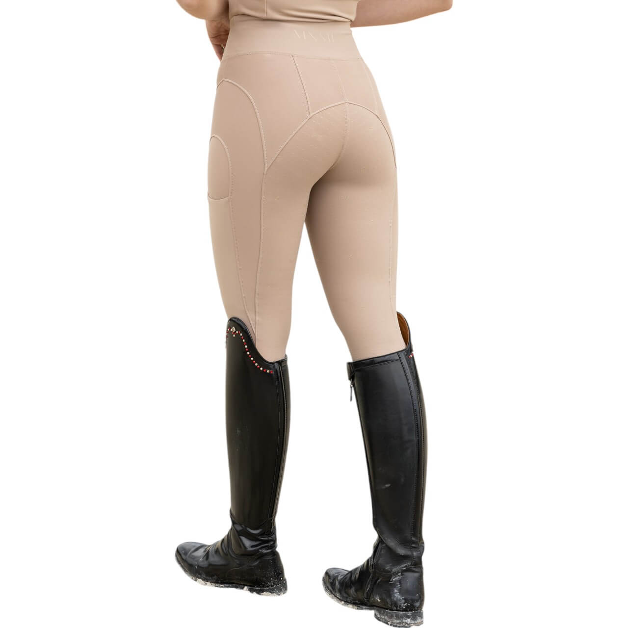 Reitleggings Damen Full-Grip Outline Damenreitleggings