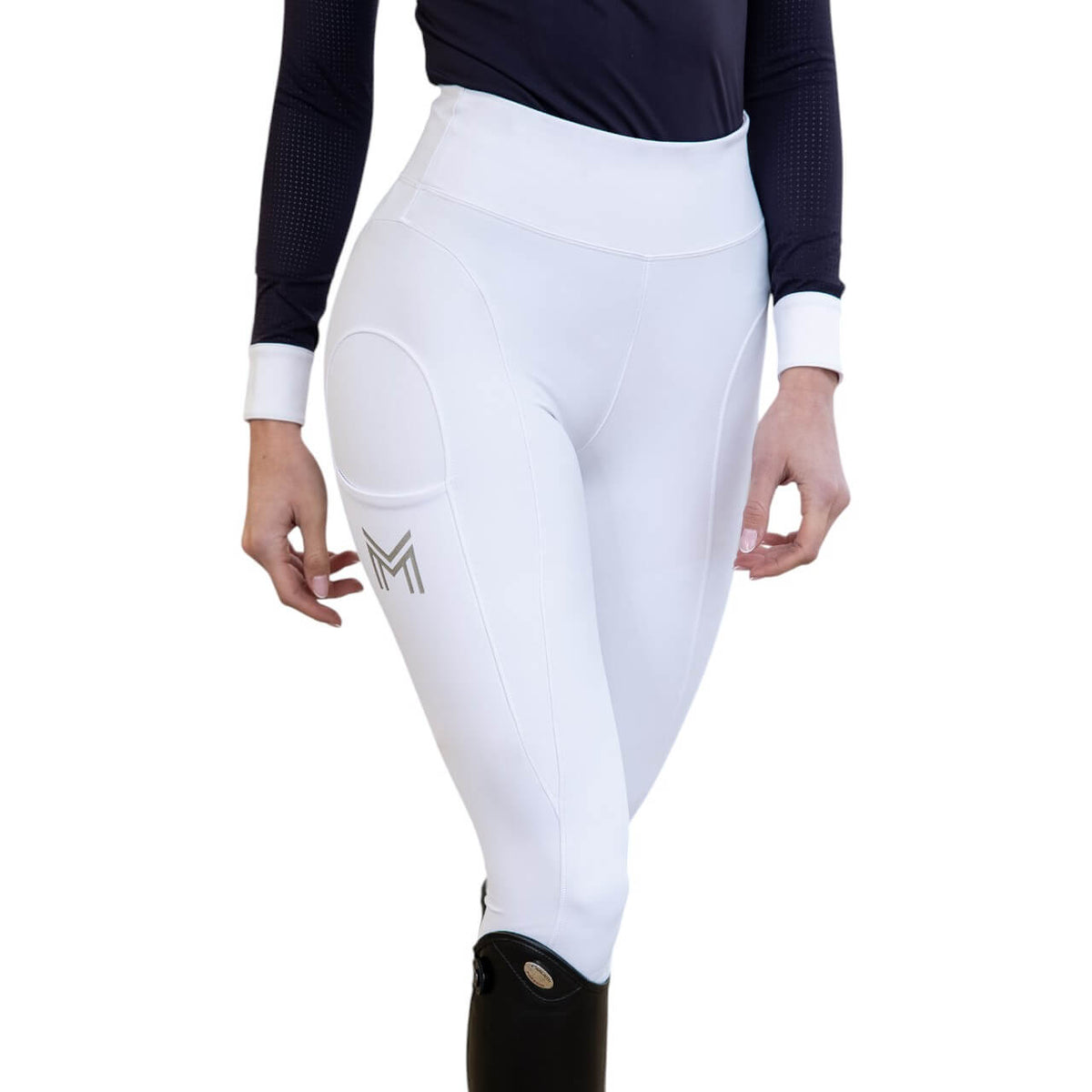 Reitleggings Damen Full-Grip Outline Damenreitleggings