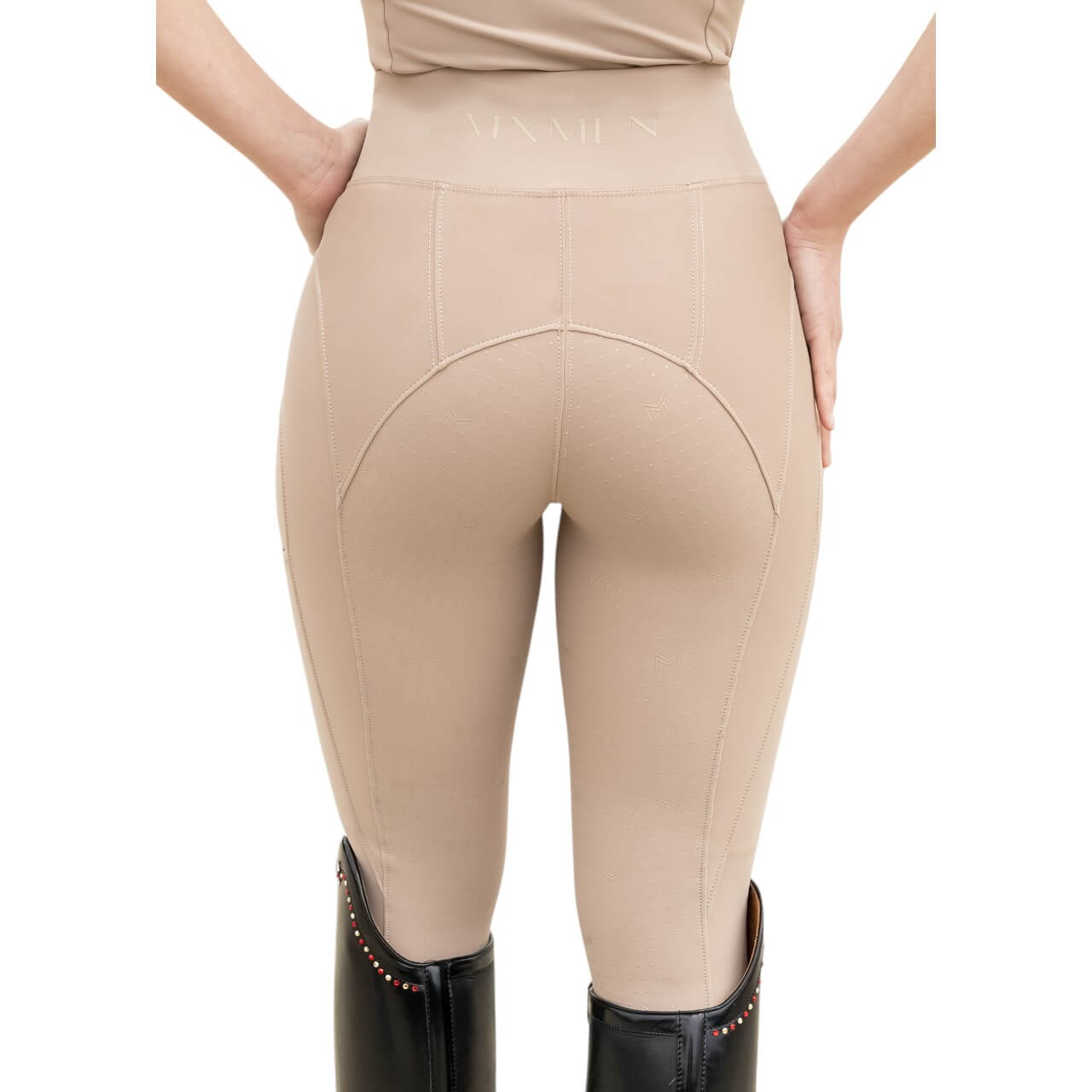 Reitleggings Damen Full-Grip Outline Damenreitleggings