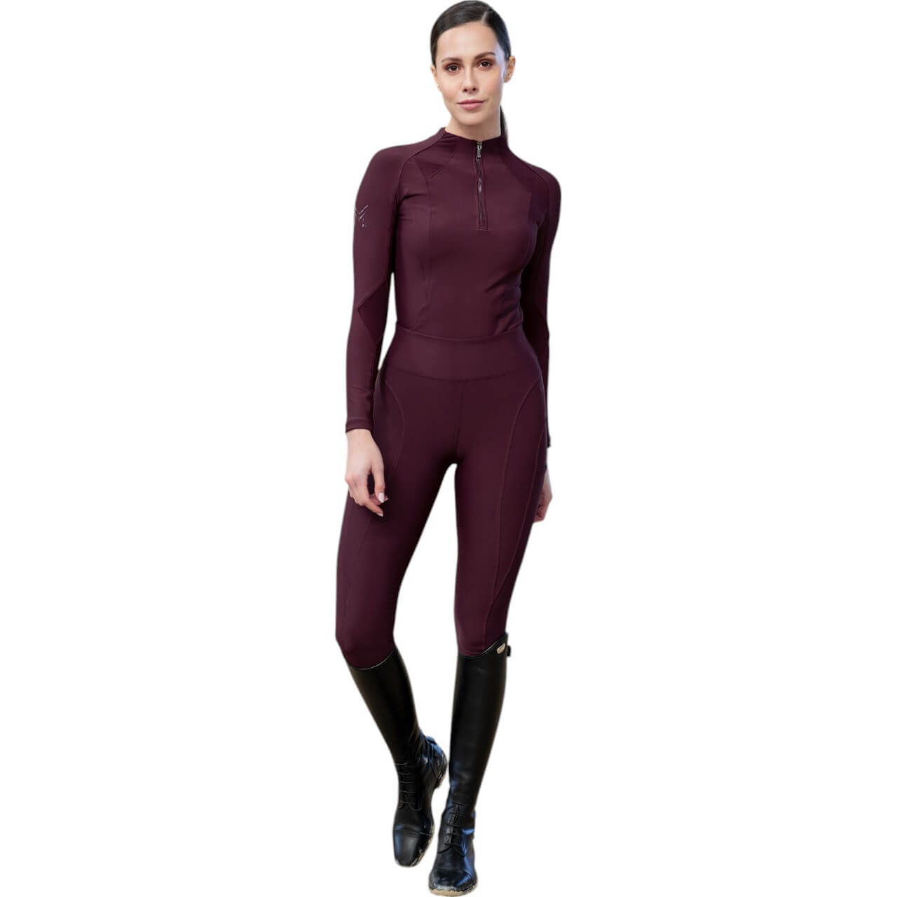 Reitleggings Damen Full-Grip Outline Damenreitleggings