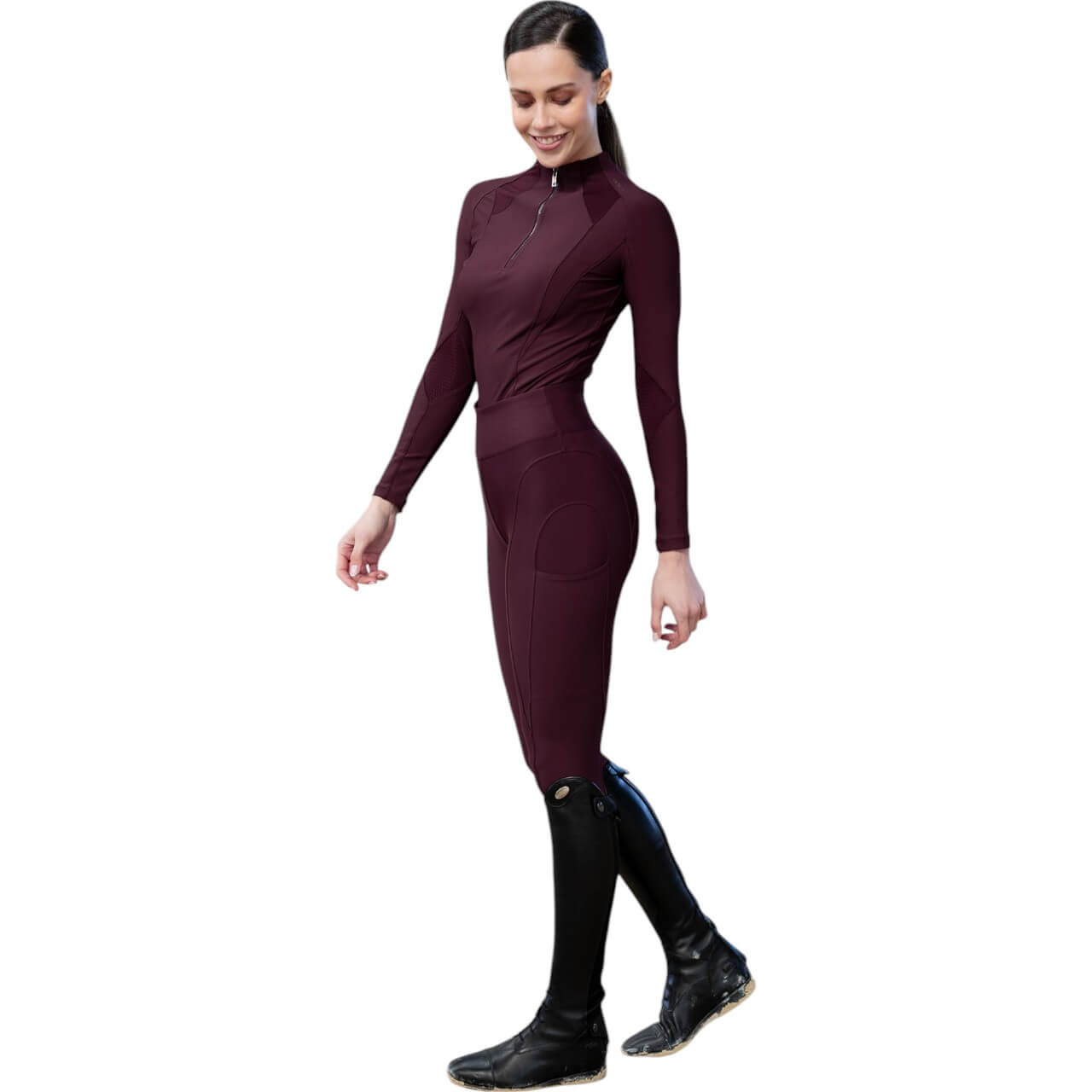 Reitleggings Damen Full-Grip Outline Damenreitleggings