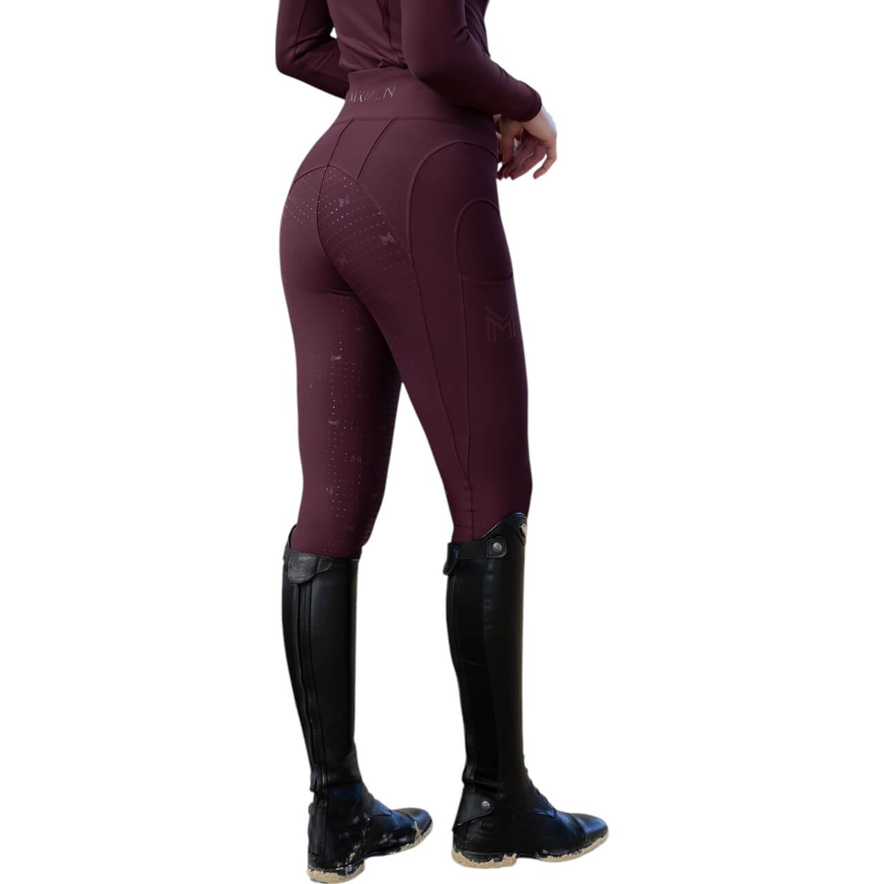Reitleggings Damen Full-Grip Outline Damenreitleggings