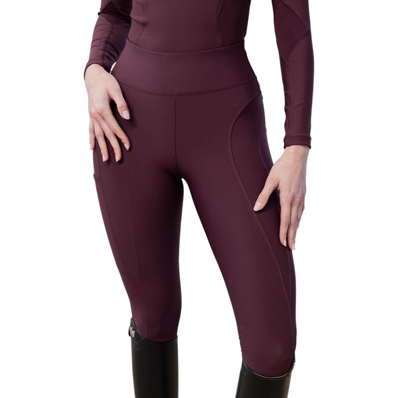 Reitleggings Damen Full-Grip Outline Damenreitleggings