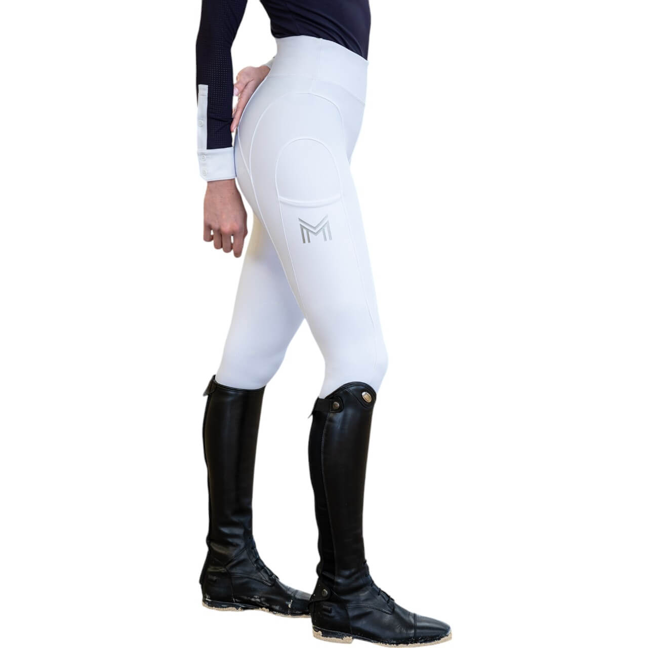 Reitleggings Damen Full-Grip Outline Damenreitleggings