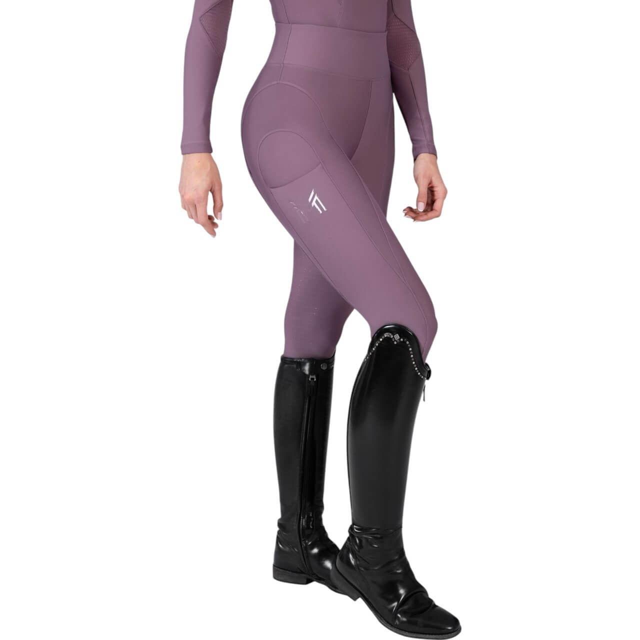 Reitleggings Damen Full-Grip Outline Damenreitleggings