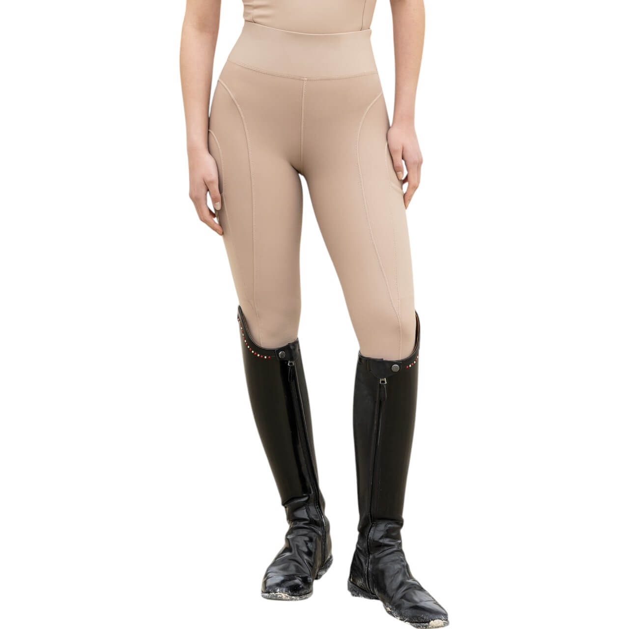 Reitleggings Damen Full-Grip Outline Damenreitleggings