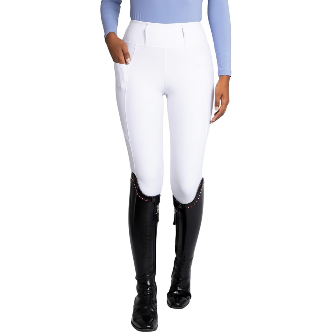 Reitleggings Damen Full-Grip Studio Damenreitleggings