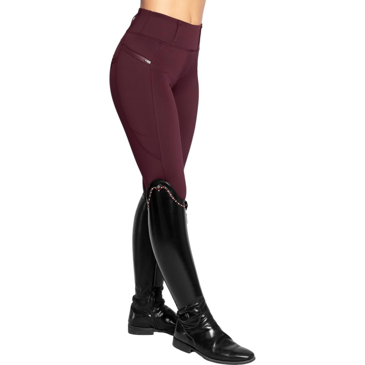 Reitleggings Damen Full-Grip Studio Damenreitleggings