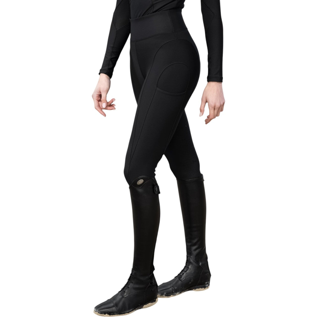 Reitleggings Damen Knee-Grip Outline Damenreitleggings
