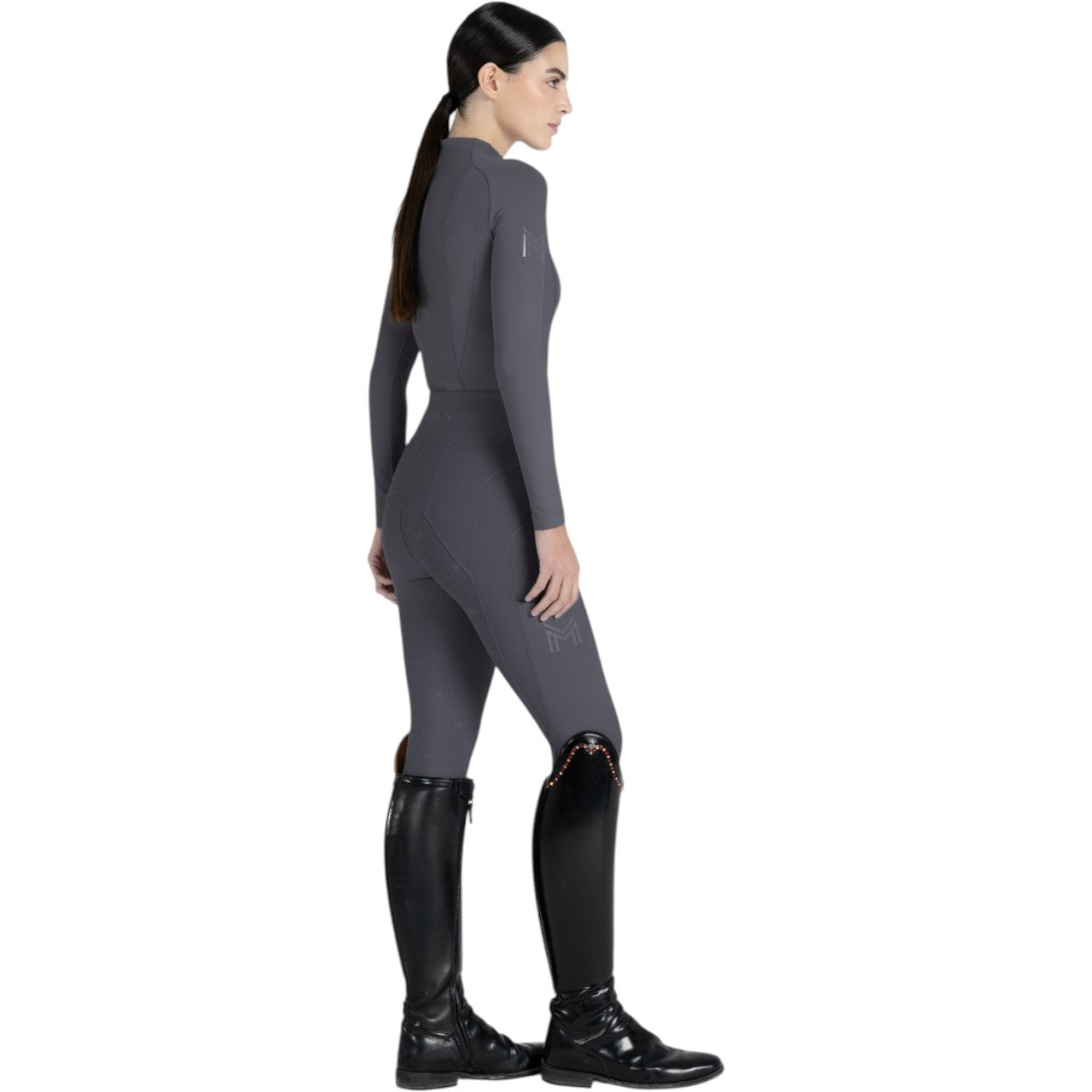 Reitleggings Damen Knee-Grip Outline Damenreitleggings