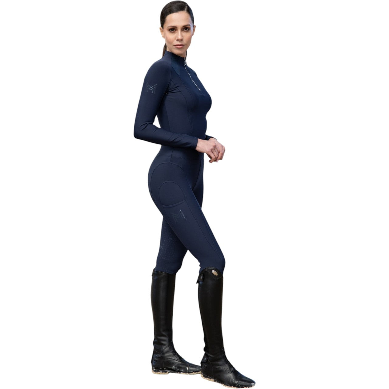 Reitleggings Damen Knee-Grip Outline Damenreitleggings