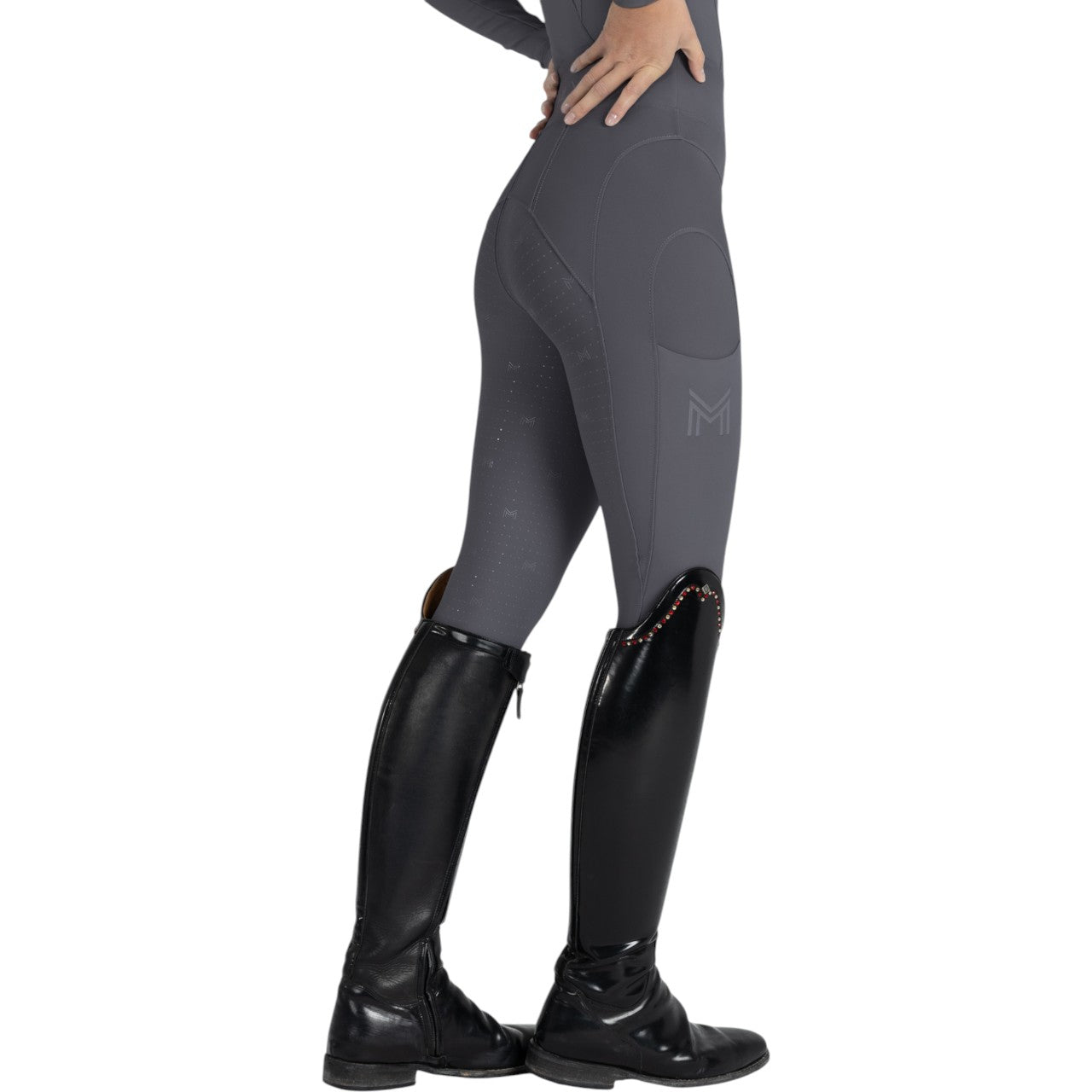 Reitleggings Damen Knee-Grip Outline Damenreitleggings
