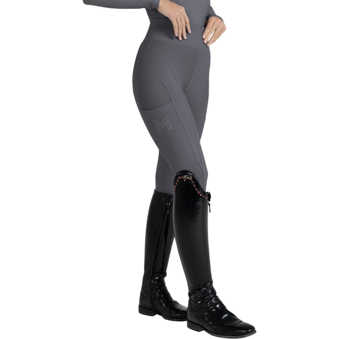 Reitleggings Damen Knee-Grip Outline Damenreitleggings