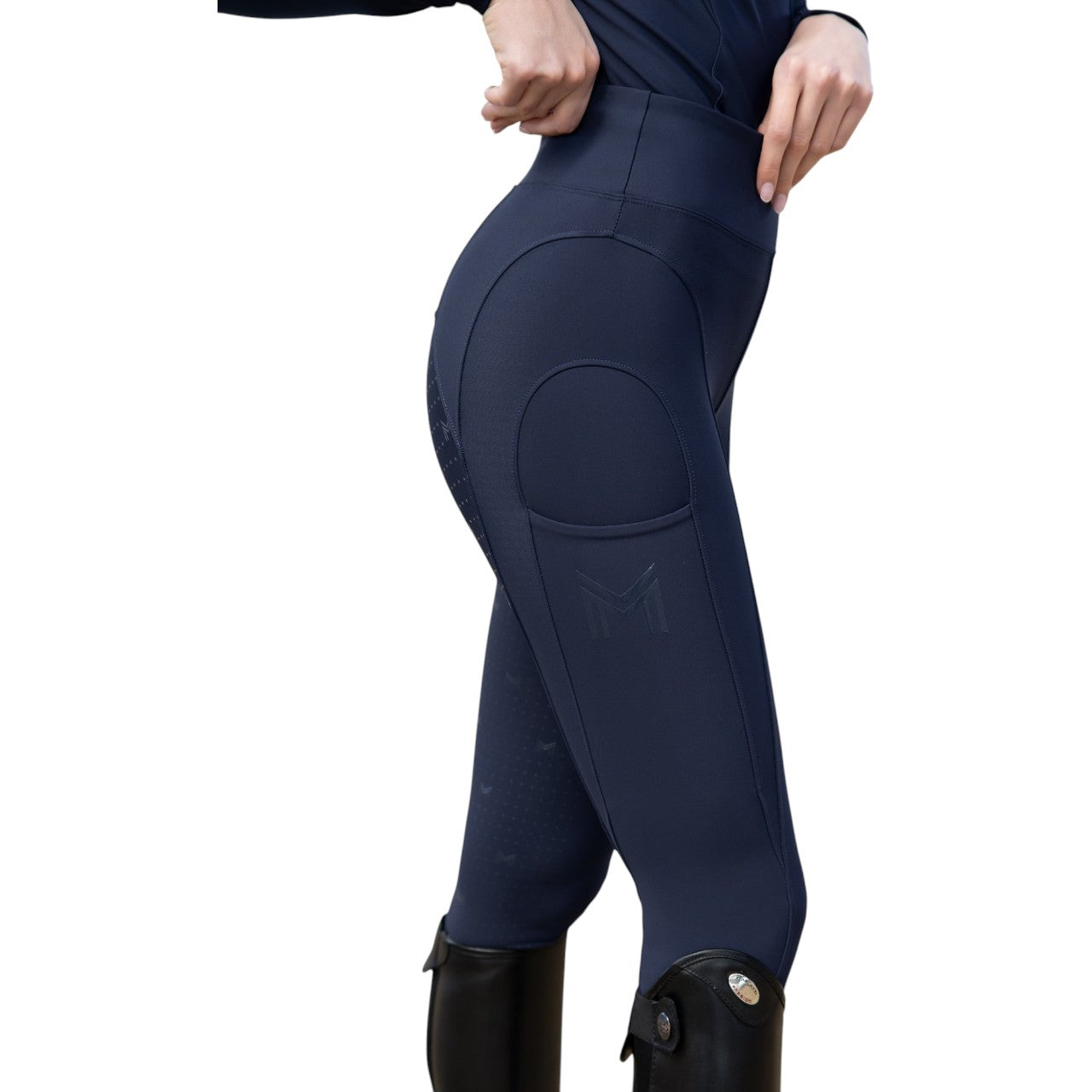 Reitleggings Damen Knee-Grip Outline Damenreitleggings