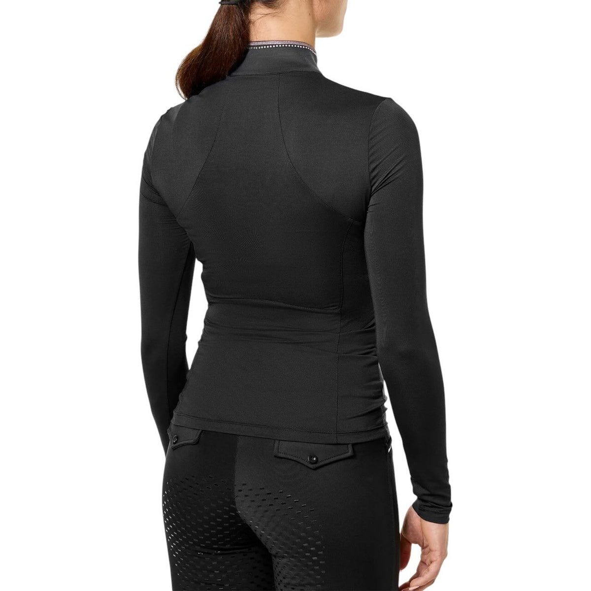Turniershirt Damen Revenew Top Black Pink Glimmer Langarmshirt