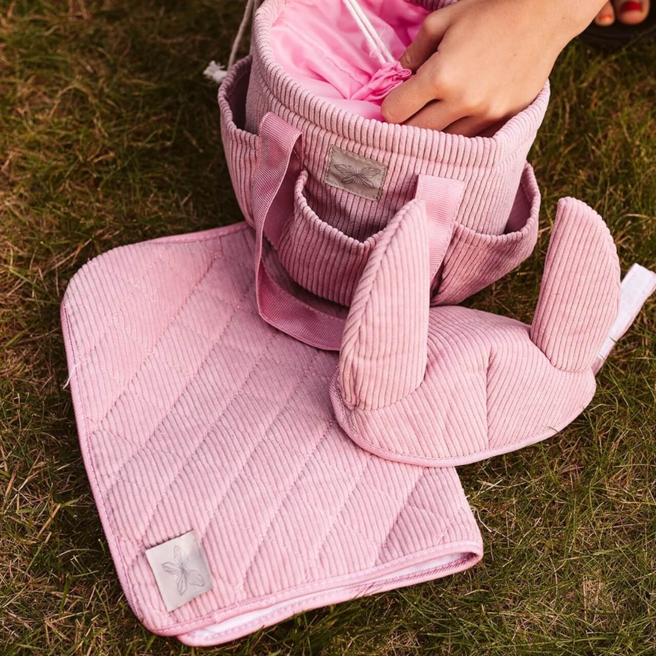 Schabracke und Fliegenhaube Corduroy Hobby Horse Saddle Pad