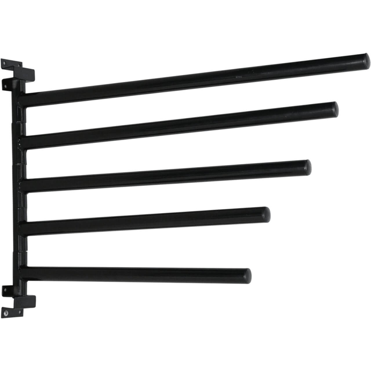 Waldhausen Schabrackenhalter mit 5 Schwenkarmen Halter, Schwarz, Produkt allein auf weißem Hintergrund.