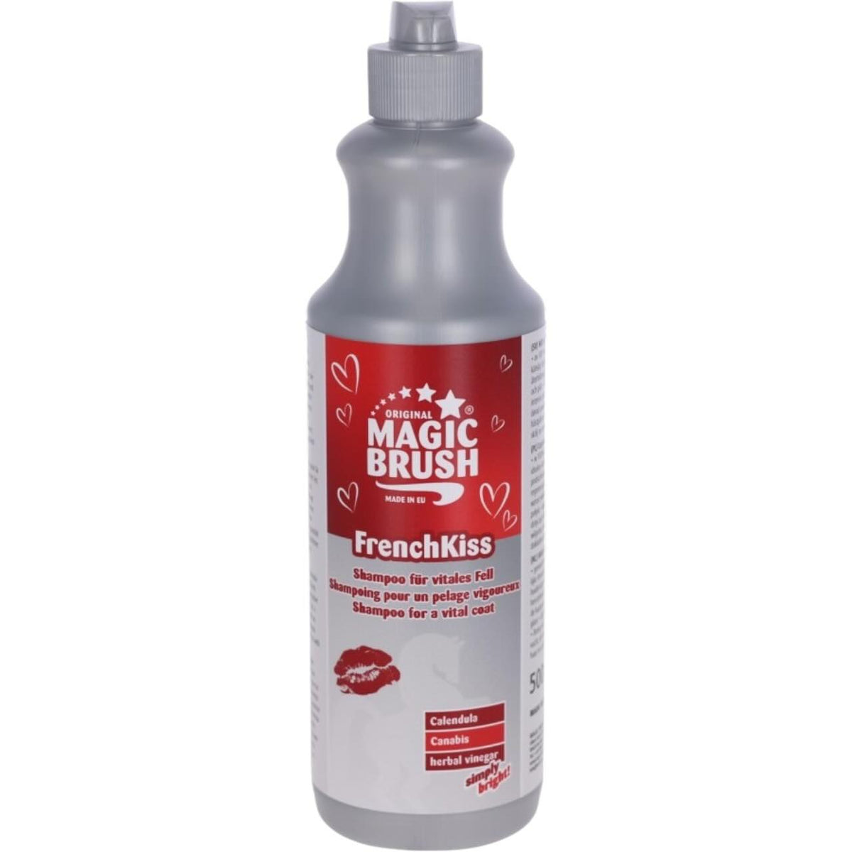 Magic Brush Shampoo Pferdeshampoo, Frenchkiss, 500 ml, Produkt allein auf weißem Hintergrund.