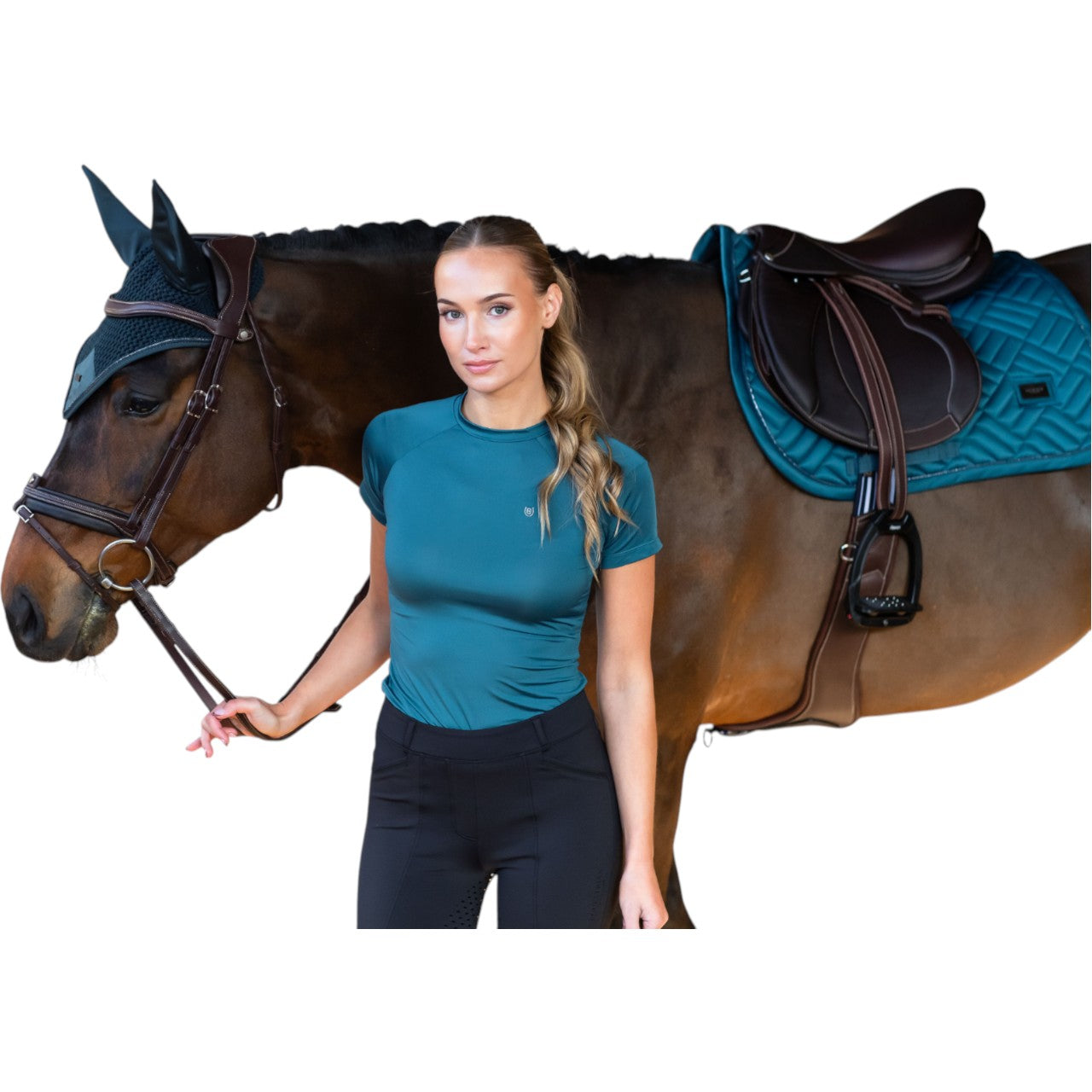 Springschabracke Modern Teal Blue Schabracke