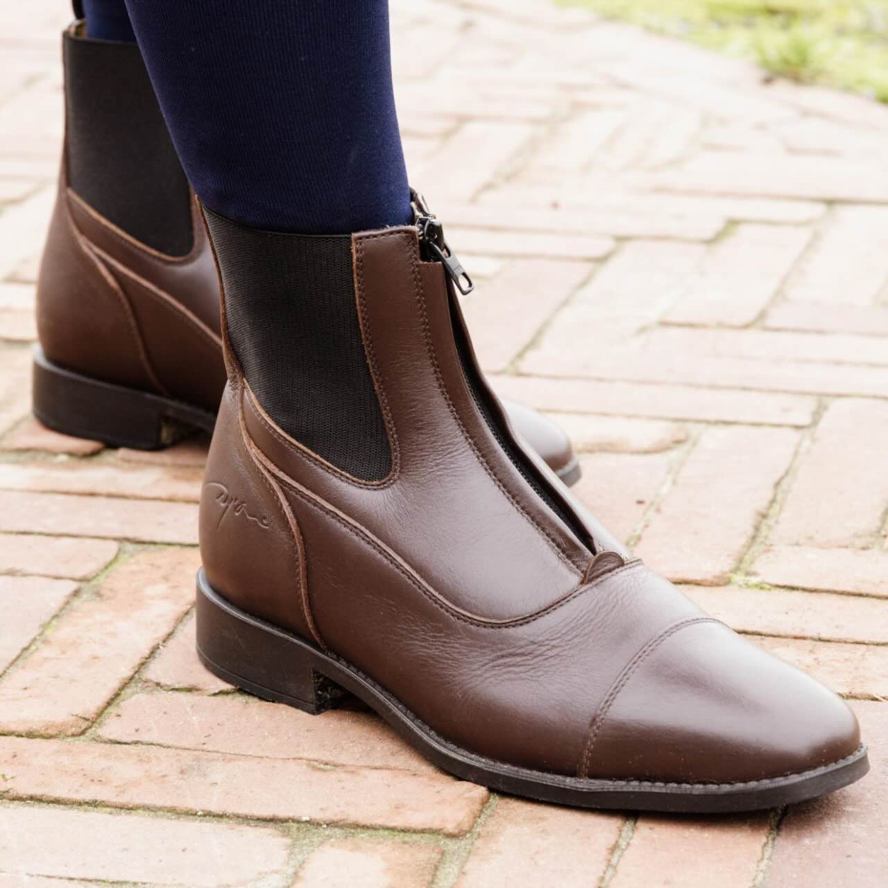 Stiefeletten Frontreißverschluss Lederstiefelette