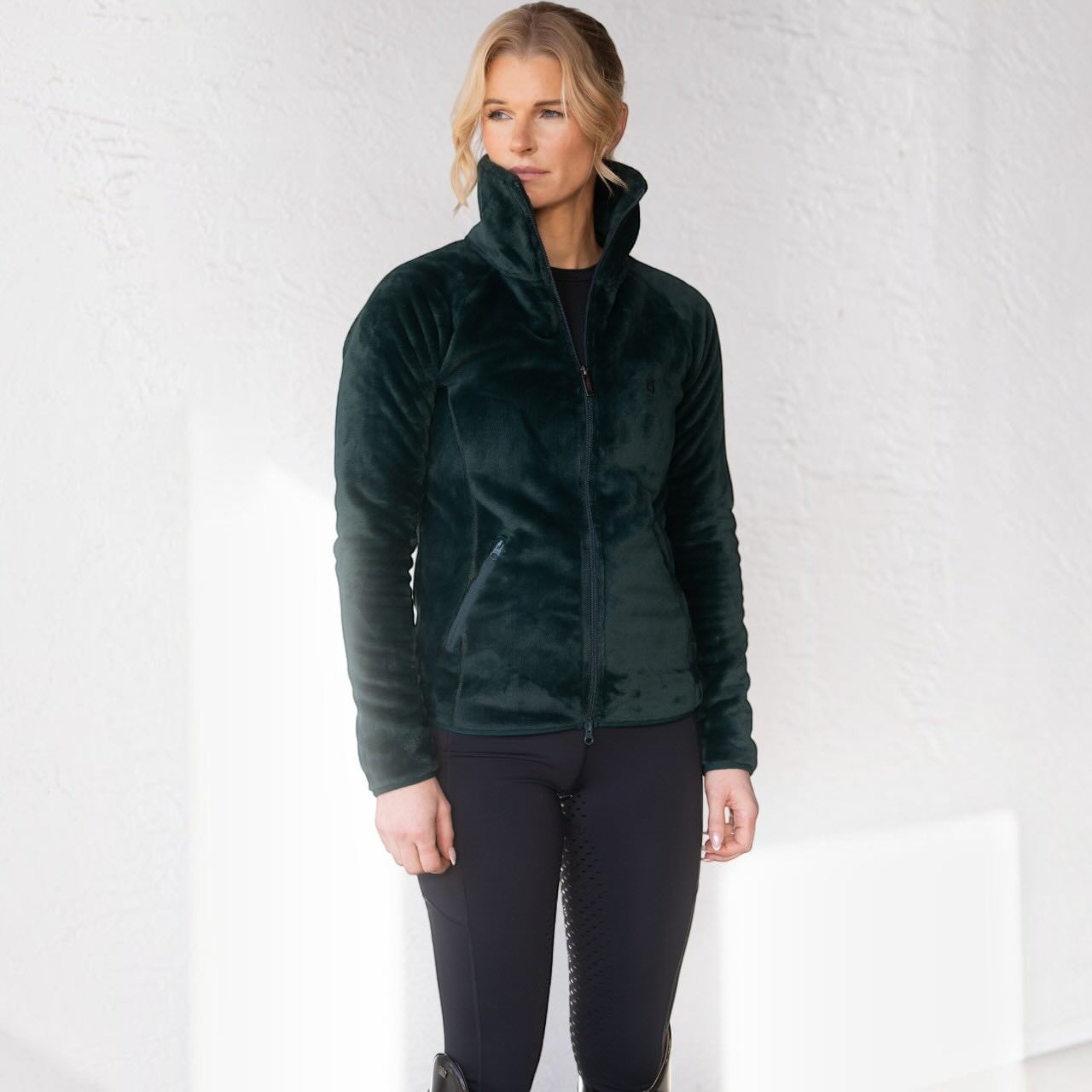 Fleecejacke Damen Velvet Sycamore Green Teddy Jacke