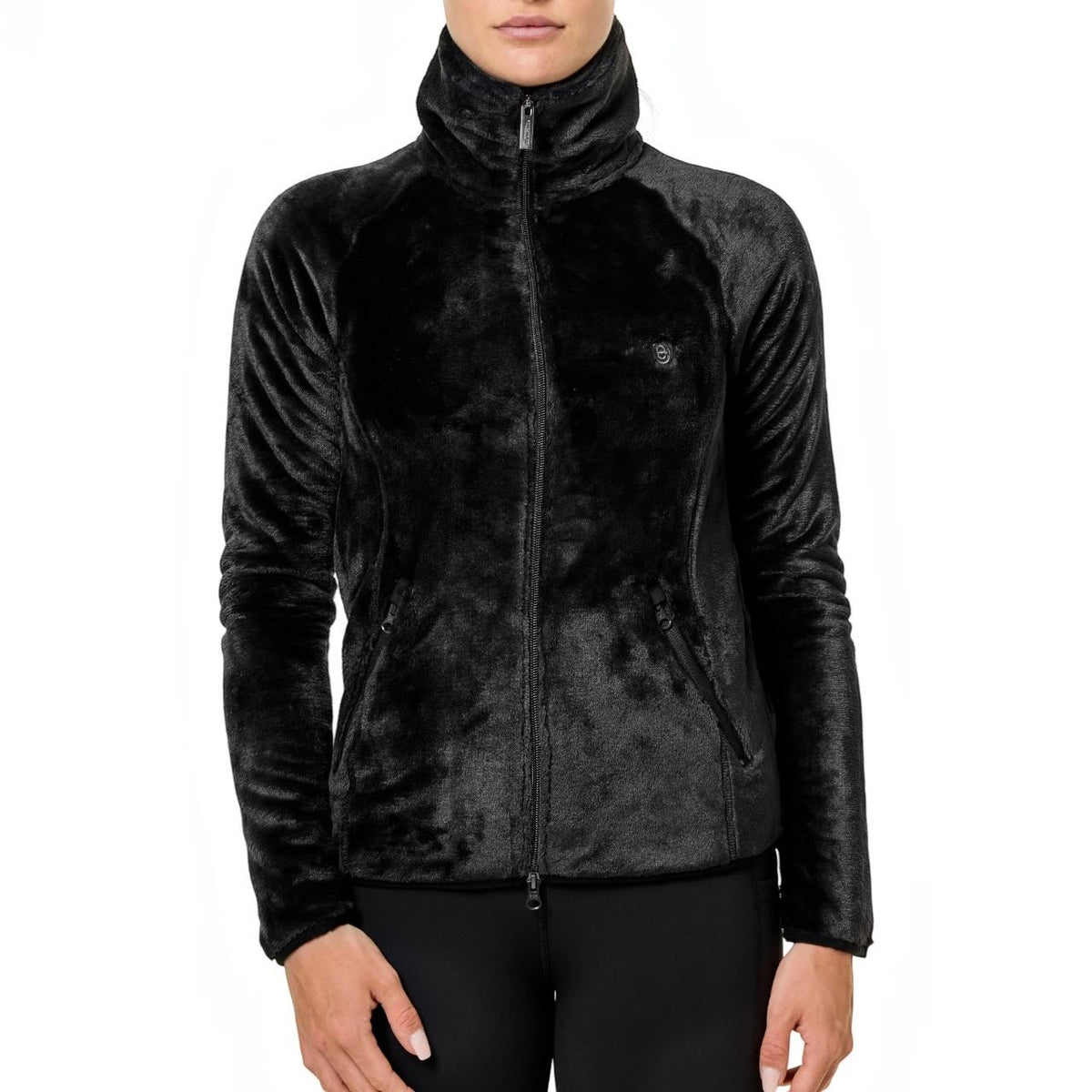 Fleecejacke Damen Velvet Black Teddy Jacke