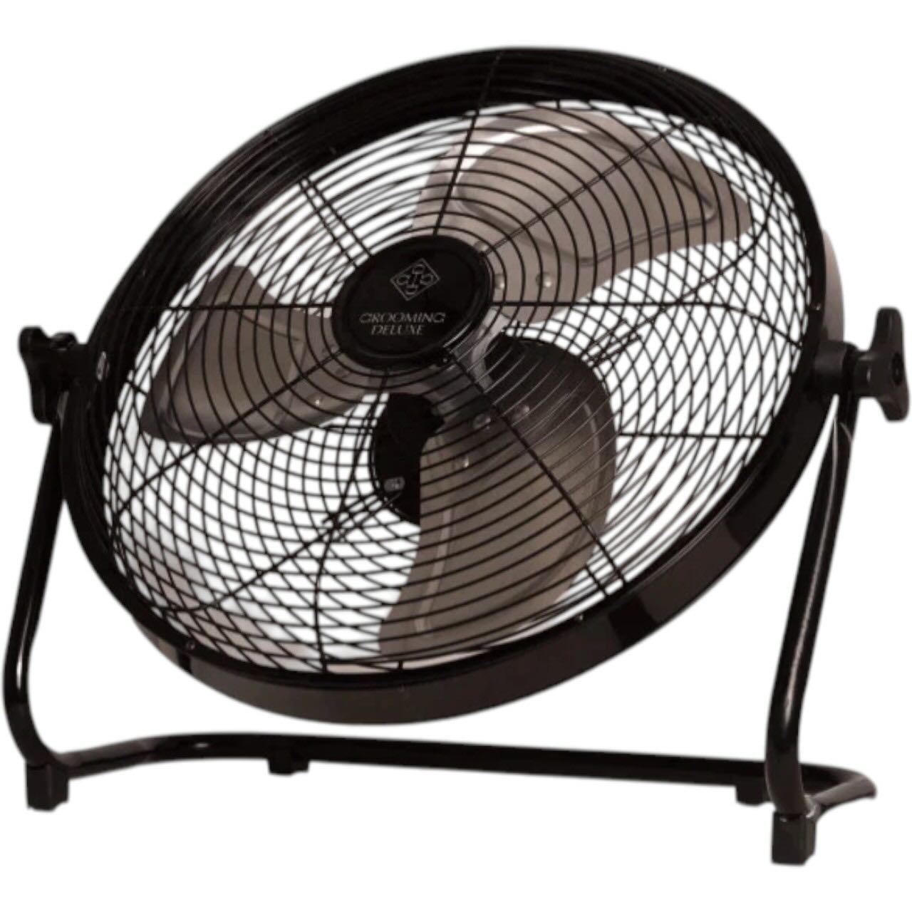 Grooming Deluxe Ventilator Kabelloser mit Akku & Ladegerät Stalllüfter, schwarz, Produkt allein auf weißem Hintergrund.