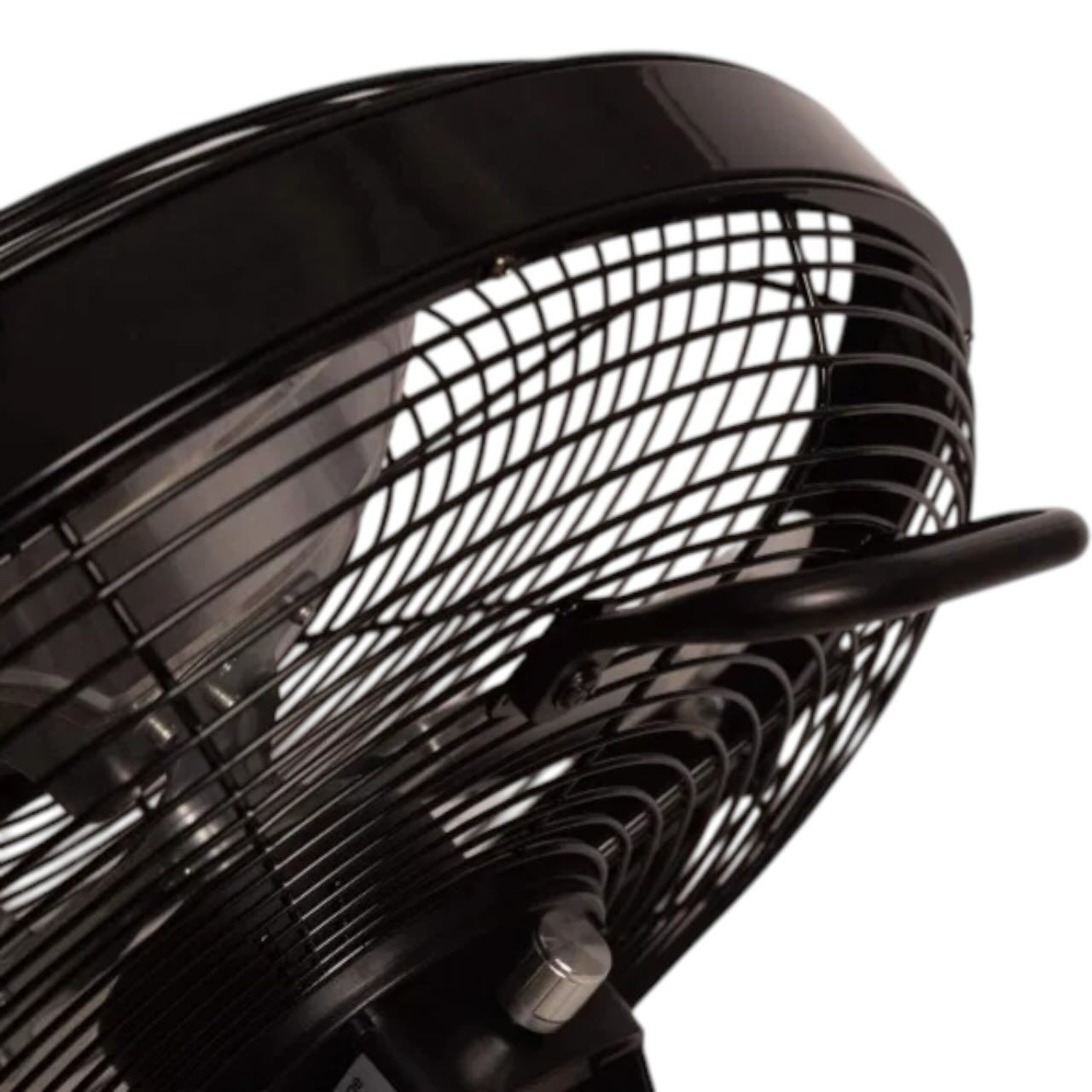 Grooming Deluxe Ventilator Kabelloser mit Akku & Ladegerät Stalllüfter, Schwarz, Detailaufnahme des Produkts.